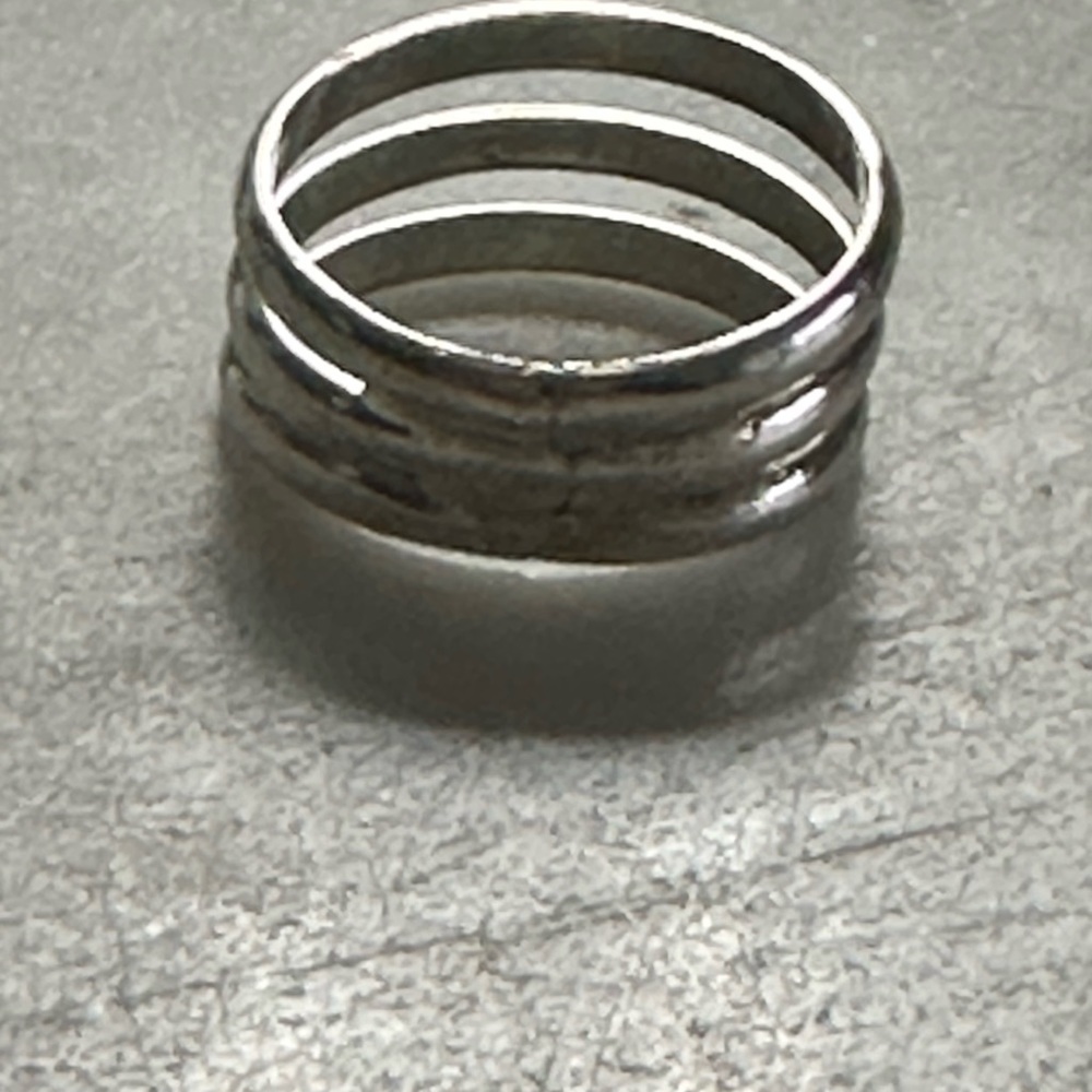 925 sterling silver 3 ring band sz 7 - Picture 7 of 9